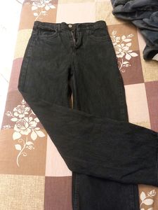 Wide Leg Black Jeans 26 Waiste