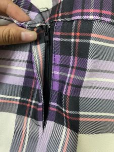 Purple Mini Checkered Skirt