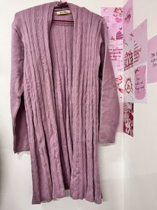 Elegant Lavender Knit Cardigan