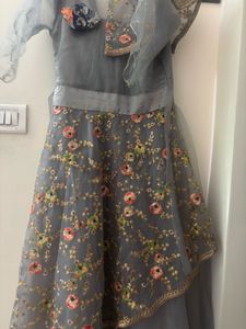 Gray Flower Girl Dress