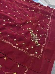 Maroon Georgette Saree For Women🥻