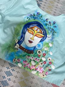 Shiva Om Designer Festive Blouse Hand Painted
