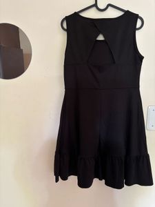 Cute Black Ruffle Hem Dress