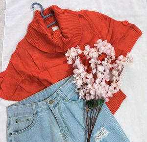 🎁Buy1 Get1 Free Coral Knit Turtleneck Top F