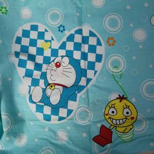 Doraemon Single Bedsheet With Pillow Cover