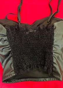 Hot Combo Black Lace Corset Top And Floral Too