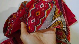 Red Paisley Print Scarf