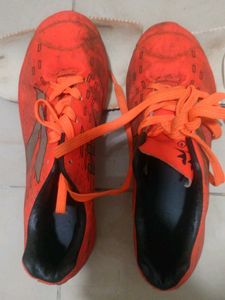 Orange Soccer Cleats with Guards