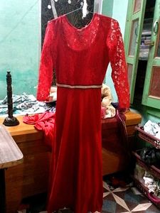 Red Lace Maxi Dress