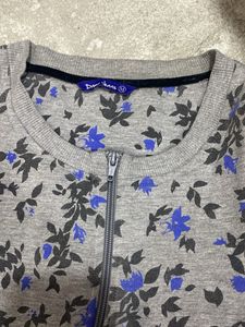 Floral Zip-Up Sweatshirt