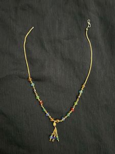 Beaded Gold Chain Necklace