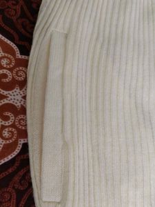White Ribbed Pants
