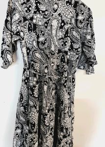 Very Beautiful Black And White Combination Dress