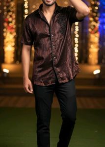 men's Stylish coffee brown Shirt