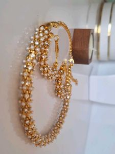 Pearl Jwellery Set With Hoop Earrings 🤩