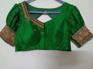 Elegant bottle Green Bridal blouse