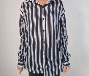 Black And White Stripped Oversized shirt