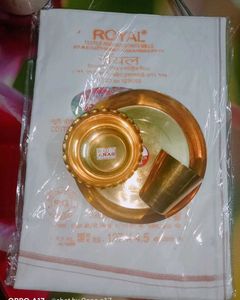 Brass Pooja Set for laddu gopal with cotton dhoti