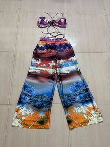 Tropical Print Two-Piece Set