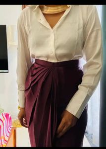 Burgundy Draped Skirt