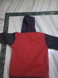 Kids' Stylish Red & Black Hoodie