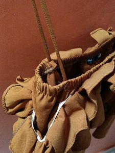 Ruffled Tan Mini Top