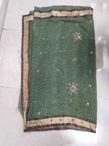 Olive 🫒 Colour Saree Without Blouse