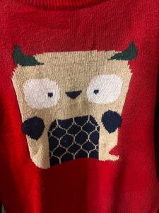 cute Christmas Red Owl Sweater