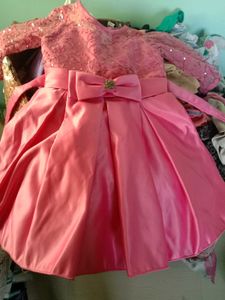 Peach Party Dress For 3-4 Year