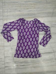 Elegant Purple Printed Kurti