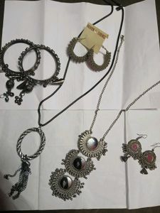 Boho Jewelry Set - Earrings, Necklace, Bangles