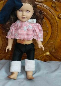 Vintage Doll with Checked Top