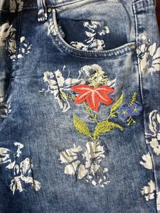 Recap Floral Denim Shorts