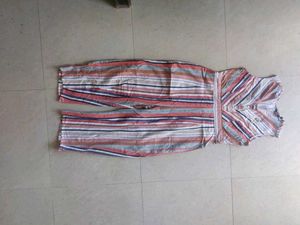 Striped Sleeveless Jumpsuit