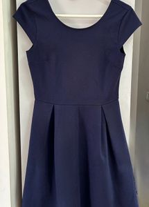 Navy Fit &amp; Flare Mini Dress