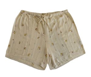Floral print cream slip &amp; shorts
