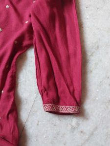Maroon Kurta with Embellishments