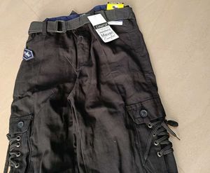 Stylish Black Cargo Pants, 32 Size