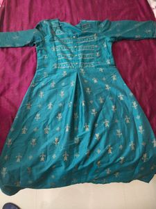 Green A-line Kurta