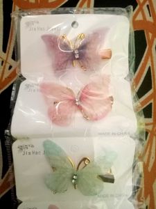 BUTTERFLY HAIR CLIPS 6 PCS