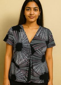 Patterned V-Neck Top