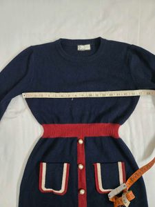 Retro Style Navy Knit Dress bust 34/36
