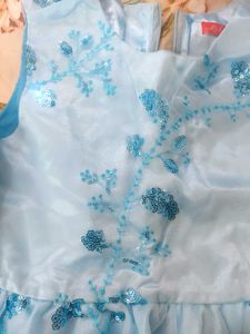 Blue Sequin Flower Girl Dress