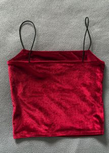 Wine Kiss Velvet Crop Top