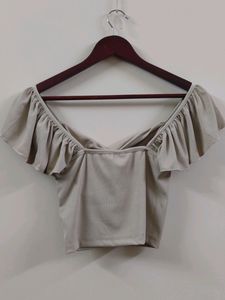 Ruffle Sleeves Crop Top Littlebox