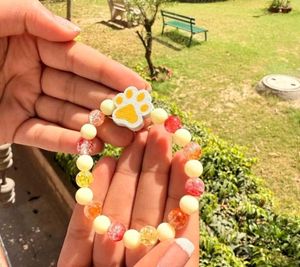 (3 pieces)Paw Print Beaded Bracelet