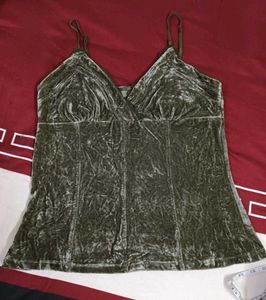 Olive Velvet Cami Top