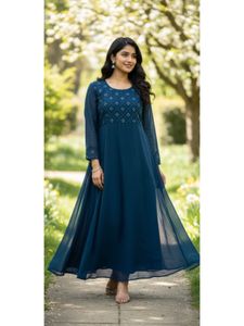 Women&#39;s Georgette Embroidered Anarkali Kurta