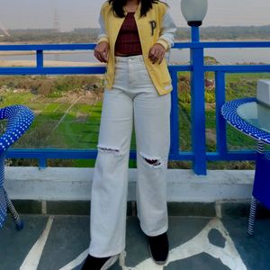 URBANIC Ripped Wide Jeans