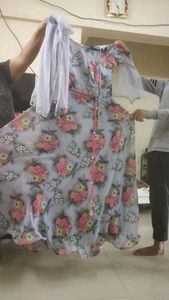Floral Print Dress with Tie Waist